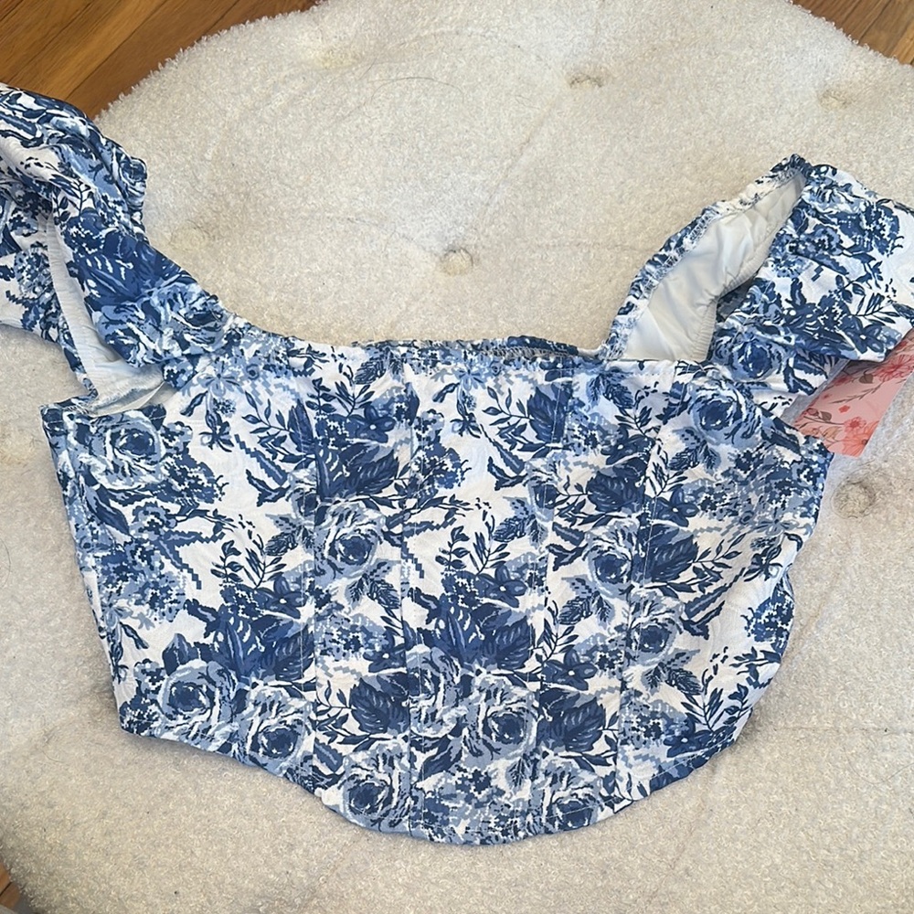 Floral Blue Women's Top